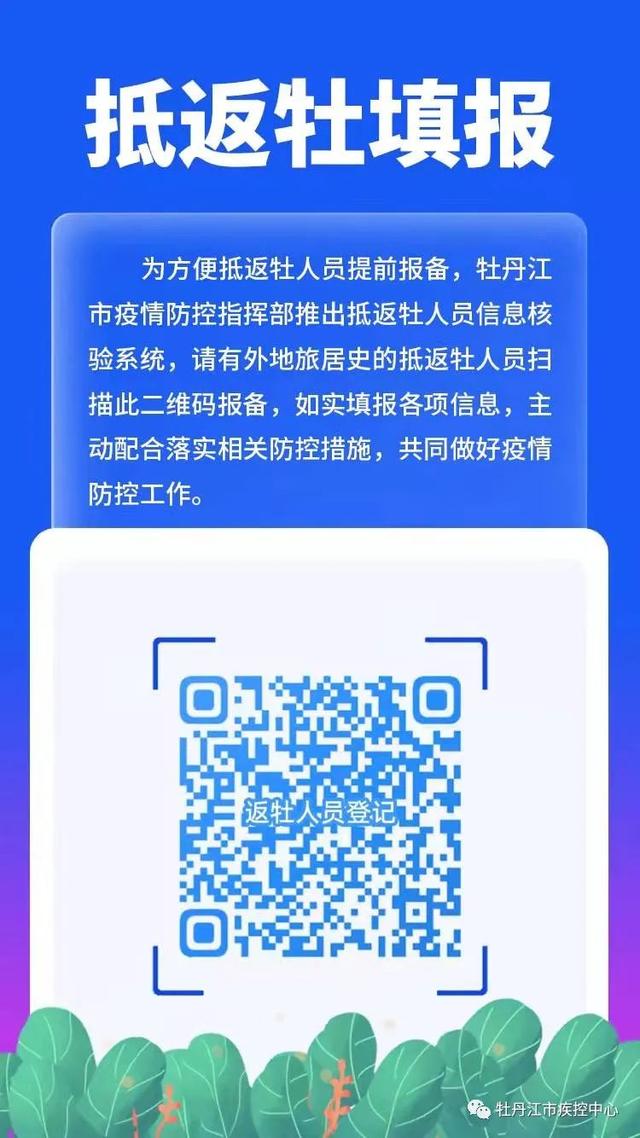 「疾控发布」牡丹江市新增2例新型冠状病d感染者行程轨迹