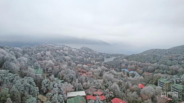 江南春季  庐山牯岭山城现“冬山如玉”美景