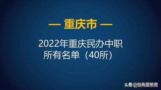 重庆市2022年中等职业学校（中职）所有名单（124所）