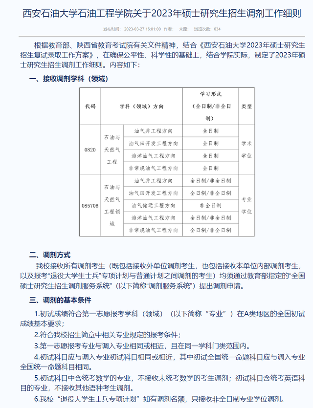 各校考研复试分数线和调剂信息（十三）