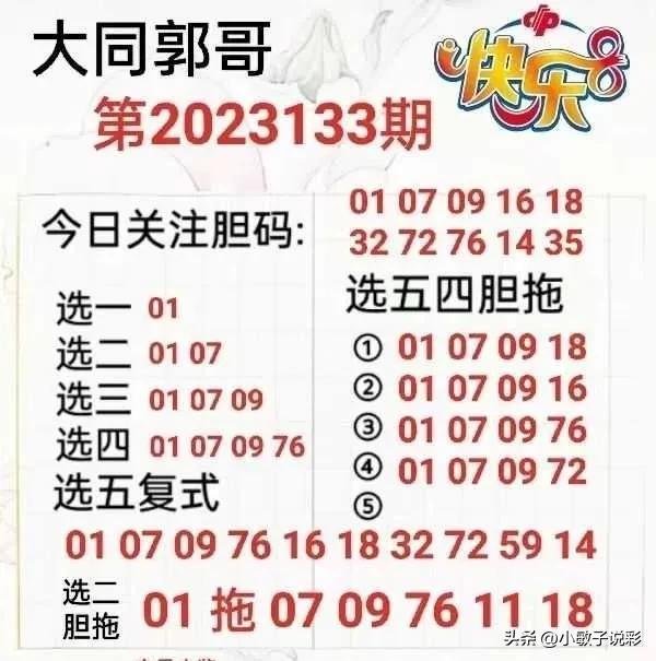 第2023133期快乐8笔记-仅供公益娱乐