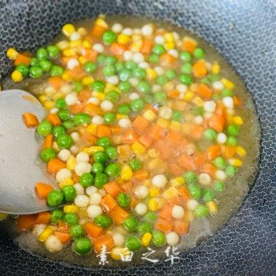 #我的养生日常-远离秋燥#鸡头米四色丁炒素 纯净素食