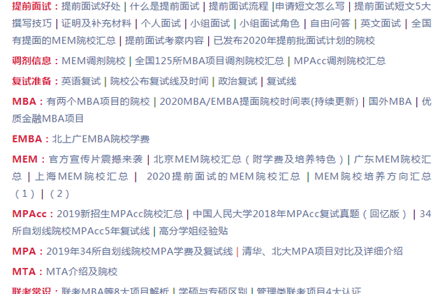 【调剂】全国125所MBA项目调剂院校汇总