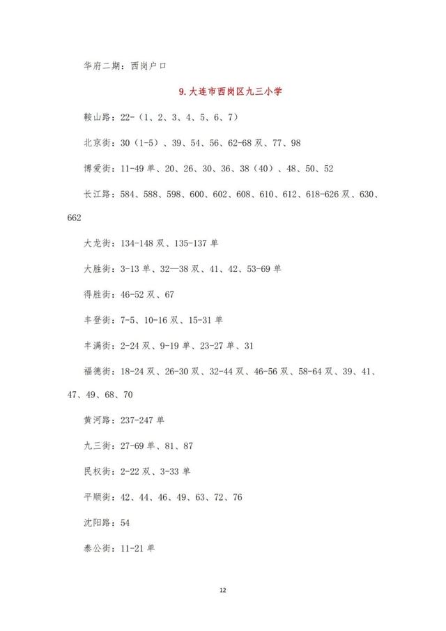 大连这四区发布2023年学区公示