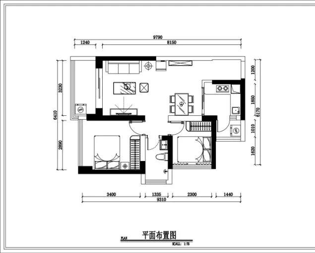 深圳装修 楼盘龙园大观69平现代风格二房二厅 工程总造价9.2万